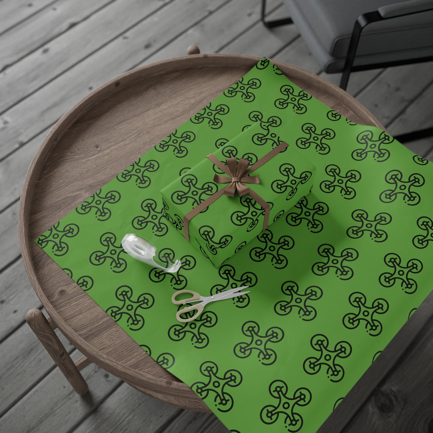 Green Drone Wrapping Paper, Unique Gift Wrap for Tech Lovers, Birthday, Christmas, Eco-Friendly, Creative Present Ideas