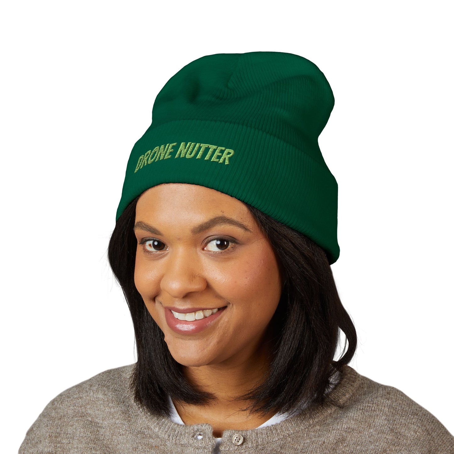 Drone Nutter Beanie, Classic Cuffed Beanie, Funny Gifts for Drone Lovers, Winter Wear, Casual Style Hat