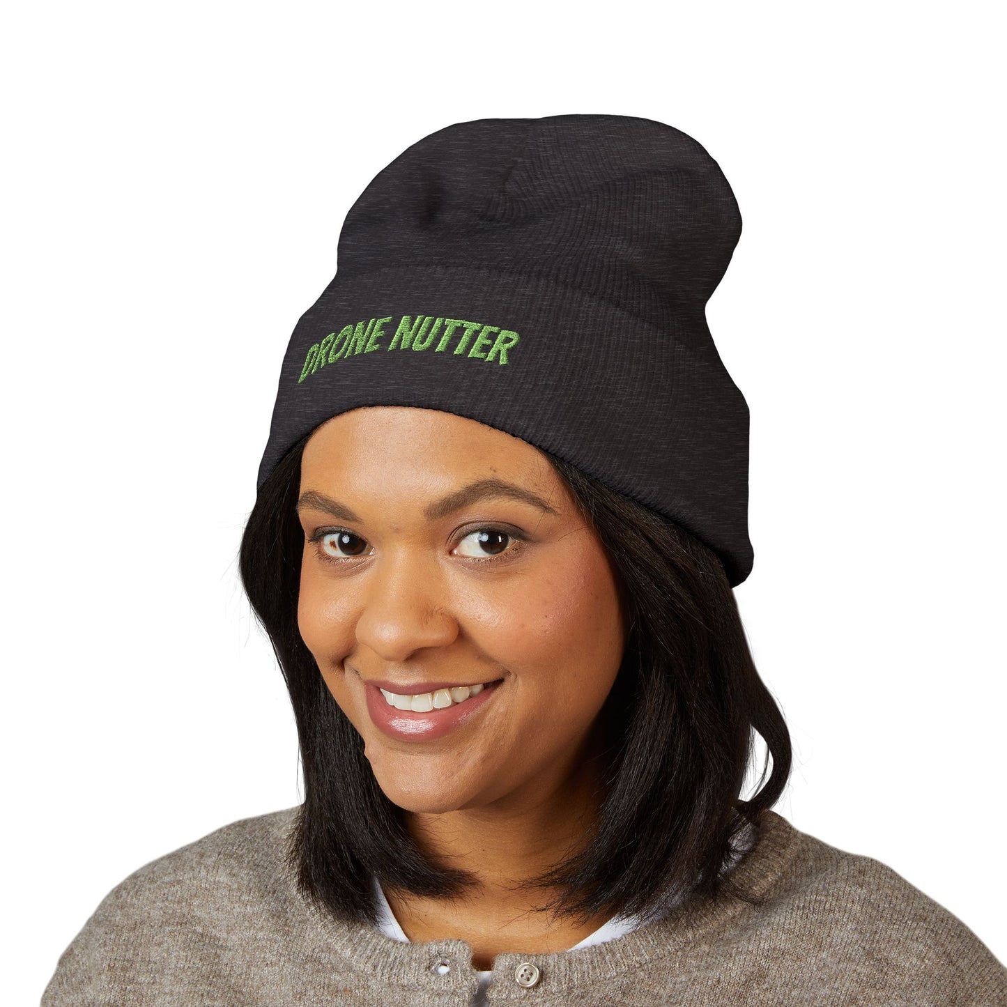 Drone Nutter Beanie, Classic Cuffed Beanie, Funny Gifts for Drone Lovers, Winter Wear, Casual Style Hat