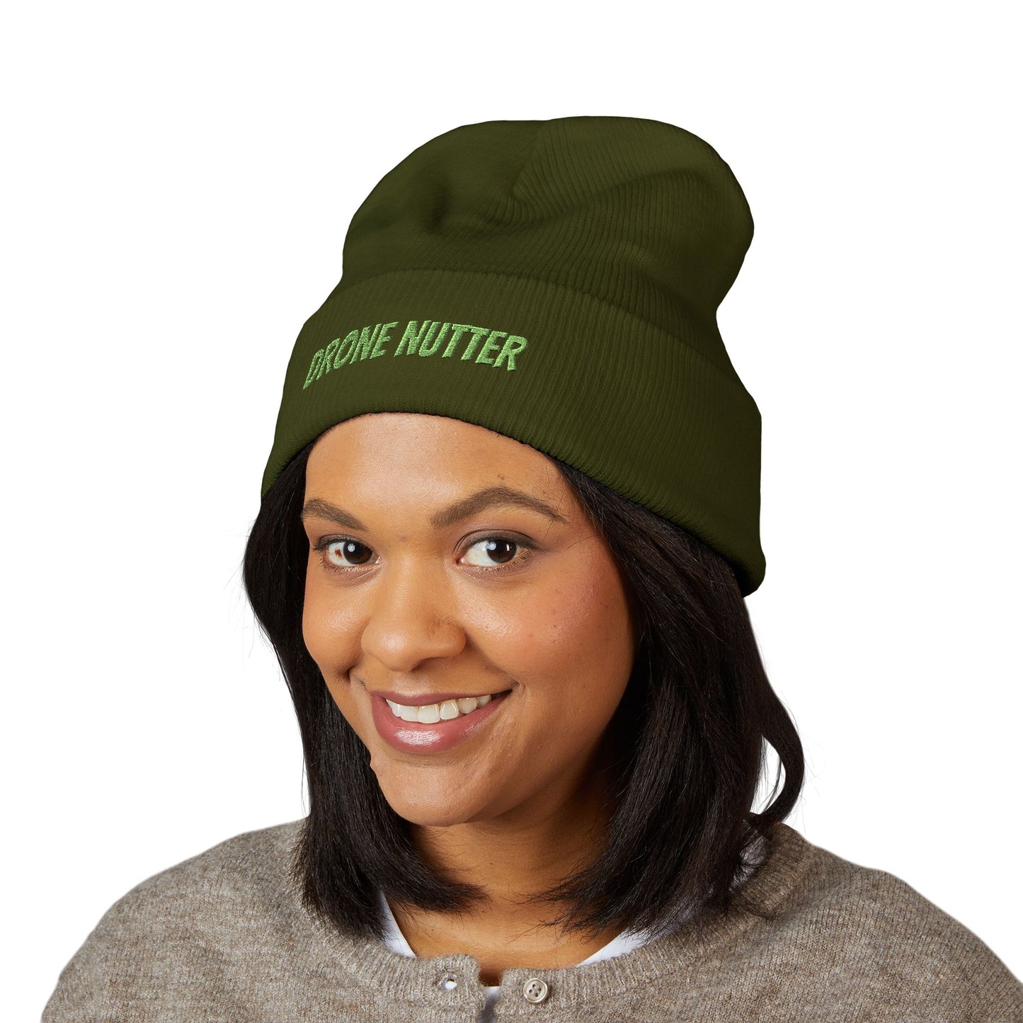 Drone Nutter Beanie, Classic Cuffed Beanie, Funny Gifts for Drone Lovers, Winter Wear, Casual Style Hat