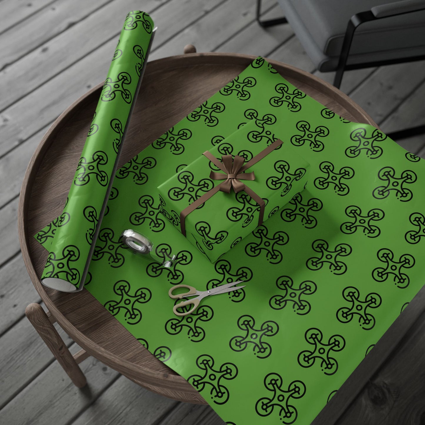 Green Drone Wrapping Paper, Unique Gift Wrap for Tech Lovers, Birthday, Christmas, Eco-Friendly, Creative Present Ideas