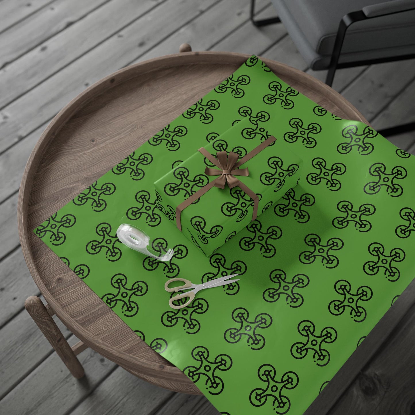 Green Drone Wrapping Paper, Unique Gift Wrap for Tech Lovers, Birthday, Christmas, Eco-Friendly, Creative Present Ideas