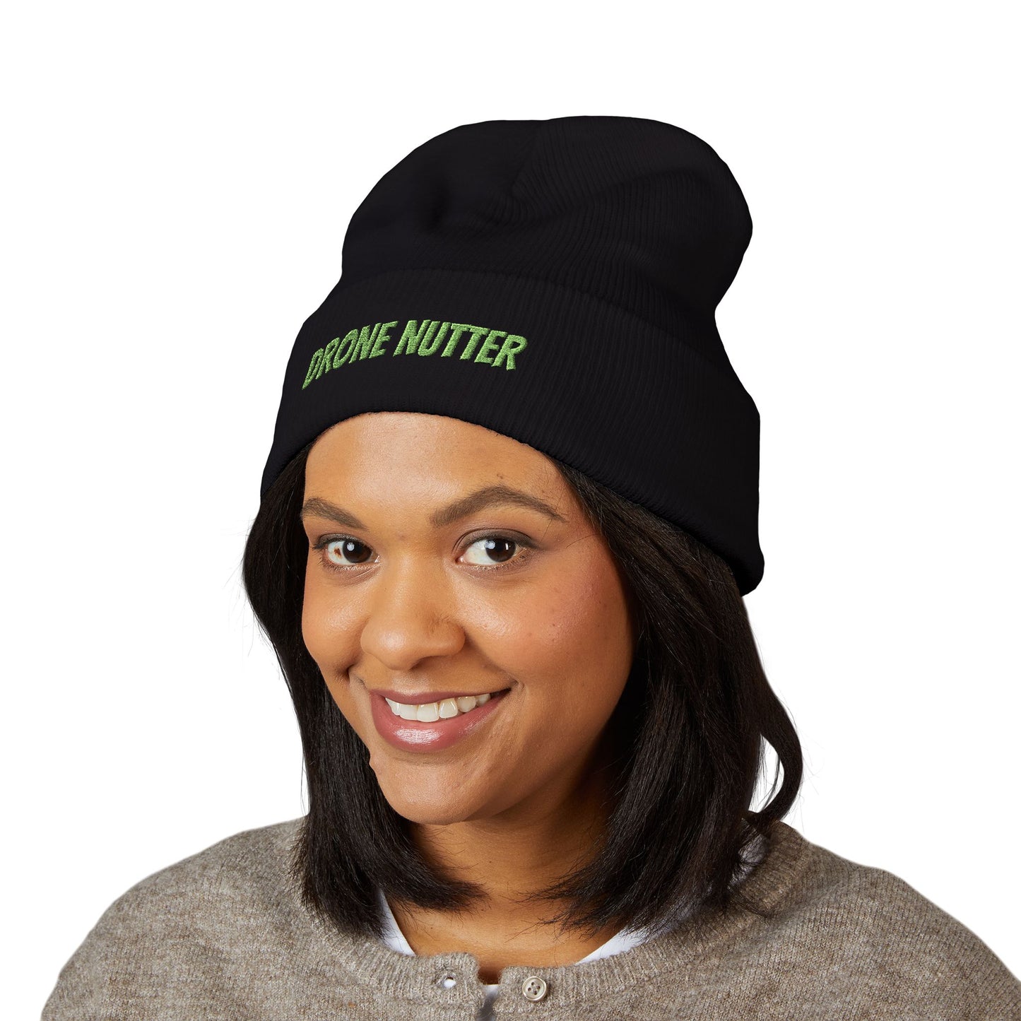Drone Nutter Beanie, Classic Cuffed Beanie, Funny Gifts for Drone Lovers, Winter Wear, Casual Style Hat