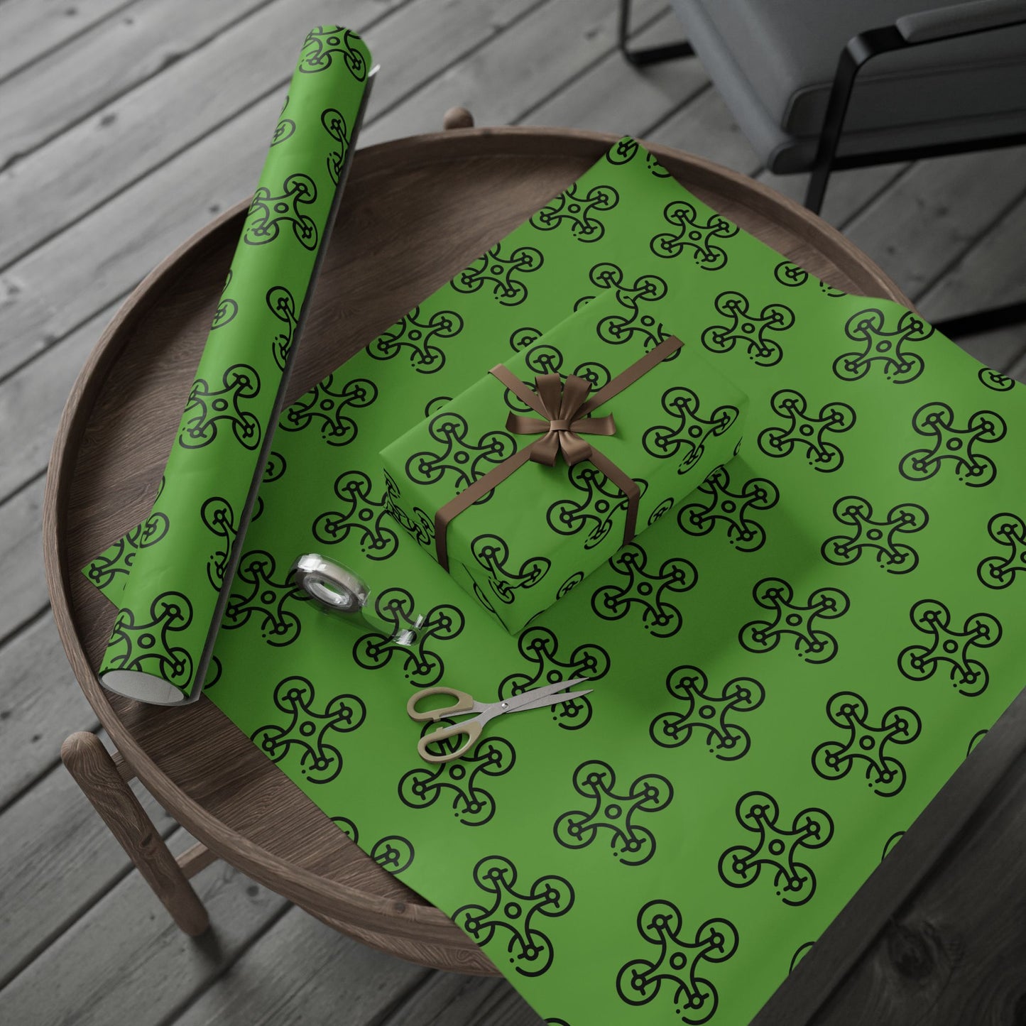 Green Drone Wrapping Paper, Unique Gift Wrap for Tech Lovers, Birthday, Christmas, Eco-Friendly, Creative Present Ideas