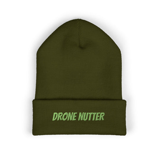 Drone Nutter Beanie, Classic Cuffed Beanie, Funny Gifts for Drone Lovers, Winter Wear, Casual Style Hat