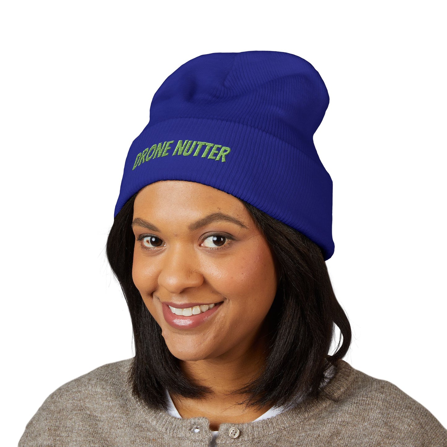 Drone Nutter Beanie, Classic Cuffed Beanie, Funny Gifts for Drone Lovers, Winter Wear, Casual Style Hat