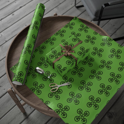 Green Drone Wrapping Paper, Unique Gift Wrap for Tech Lovers, Birthday, Christmas, Eco-Friendly, Creative Present Ideas
